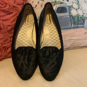 Birdies black calf hair slip ons. Size 8.5